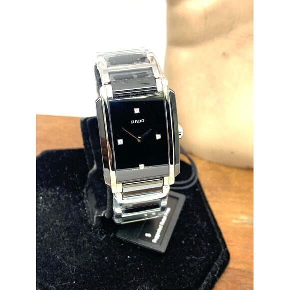 Rado Women's Watch R20613712 Integral Swiss Quartz Diamond Ceramic Tank 23mm - Picture 15 of 16